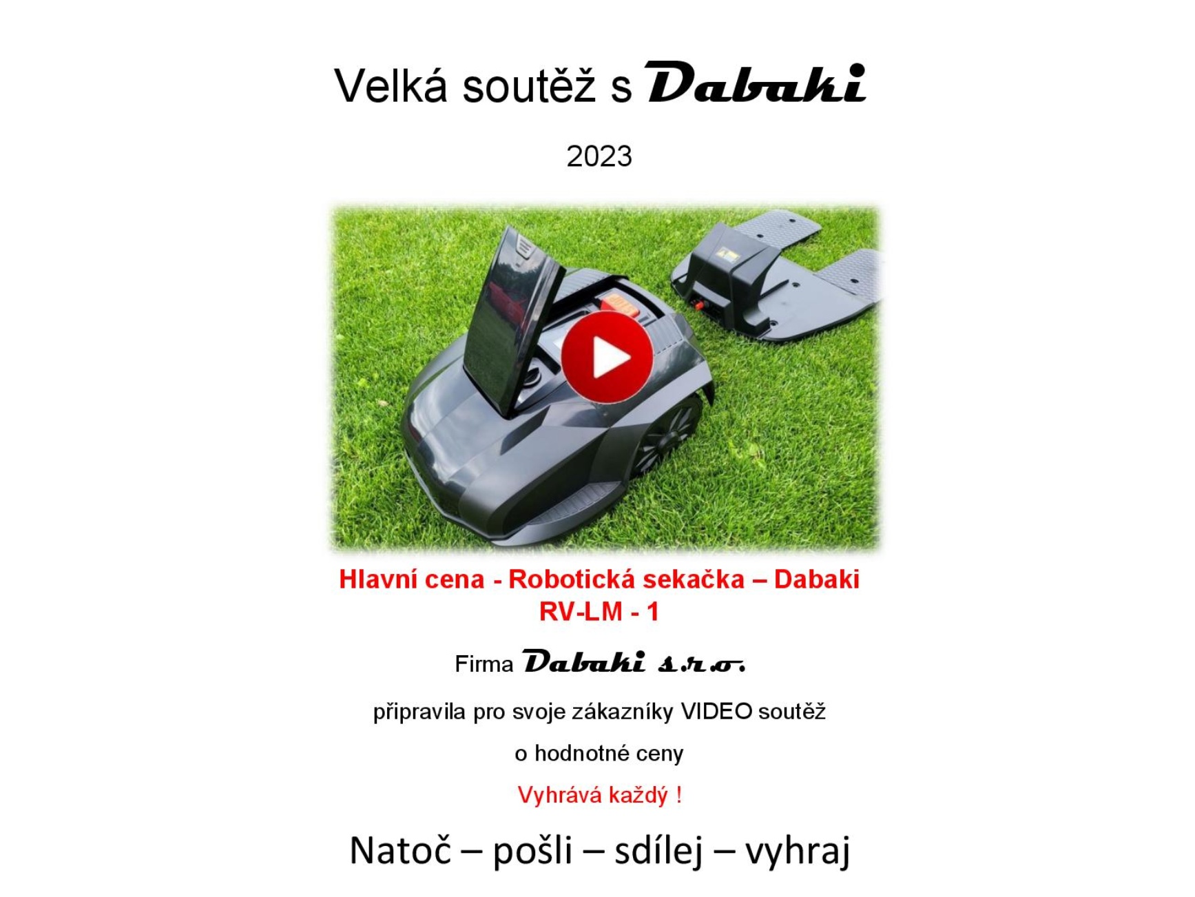Velká VIDEO soutěž s Dabaki - 2023