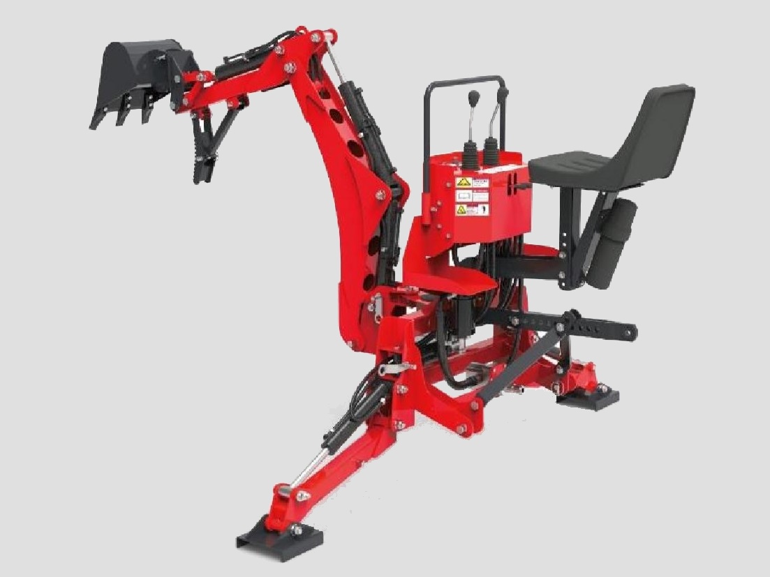 Traktorový podkop pro nejměnší malotraktory Dabaki BHM 95, rovokopač, backhoe